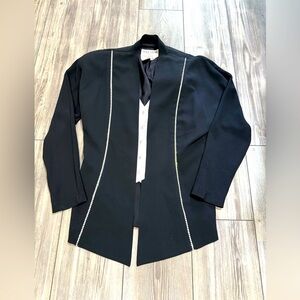 Vintage Daymor Couture Black Evening Jacket w/Rhinestone Accents Size 12